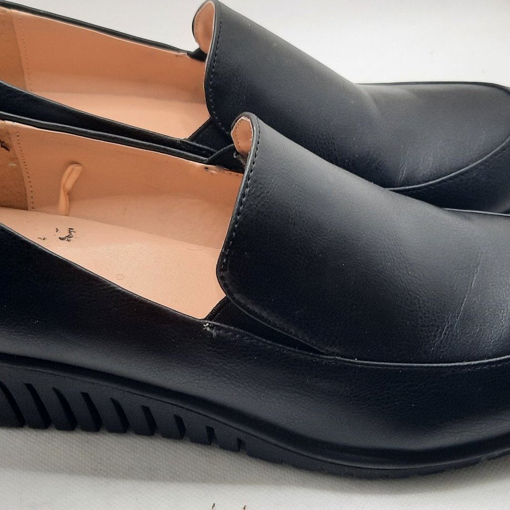 Black Flex Step Slip On Chunk Heel Women's Shoes Size 11M